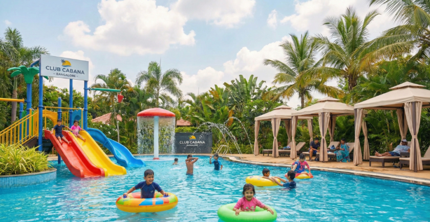 Kids enjoying safe and fun water activities at a dedicated kids pool in Bangalore