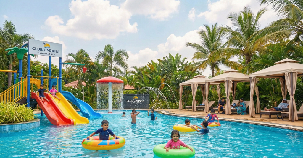 Kids enjoying safe and fun water activities at a dedicated kids pool in Bangalore